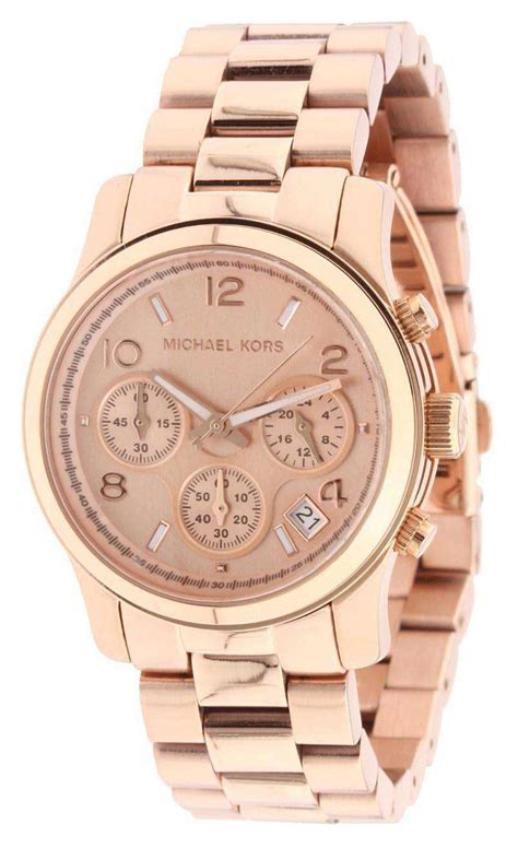 michael kors women's runway rose gold tone chronograph watch mk5128|michael kors gold tone watch.